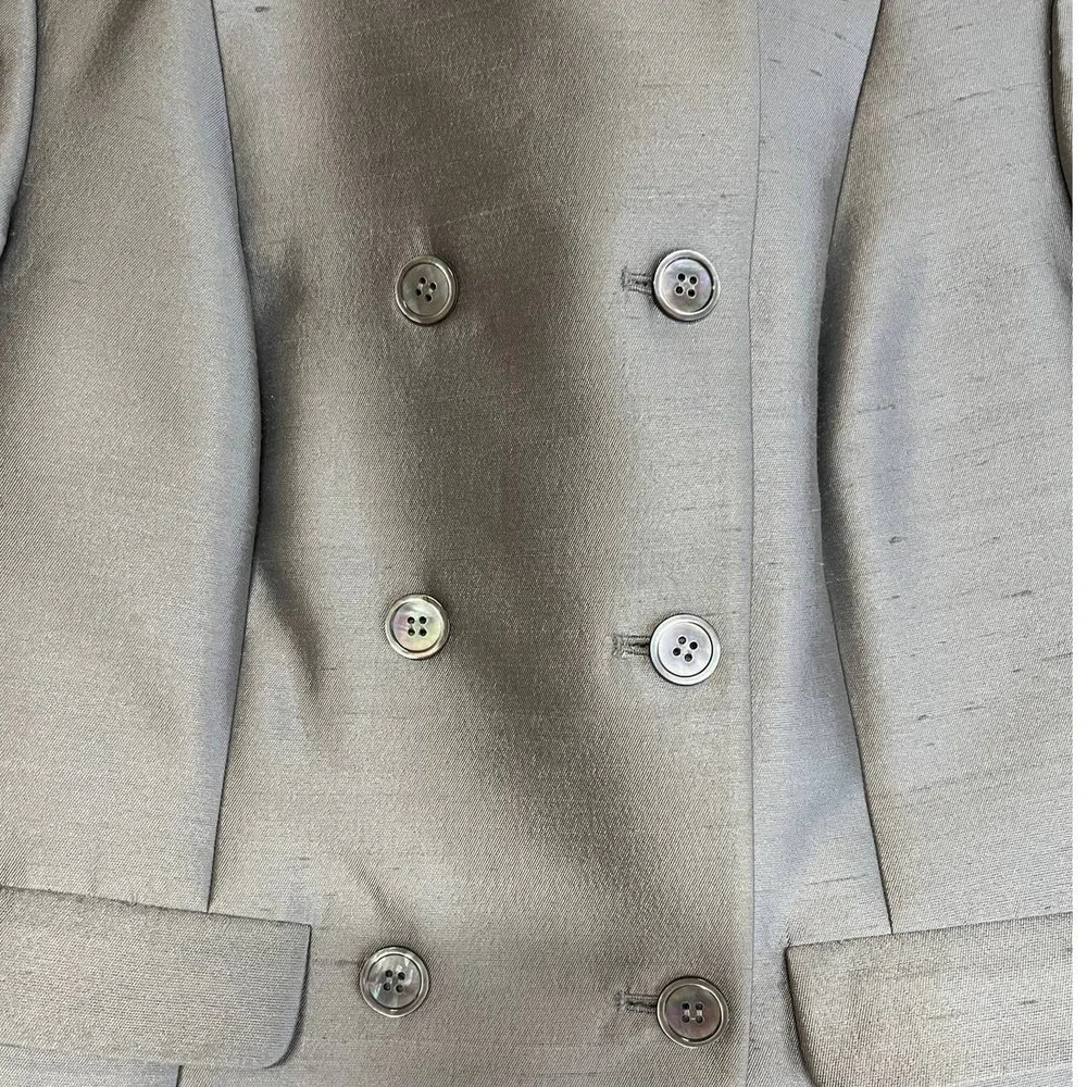 Talbots Black 1947 Label Metallic Silk & Wool Jacket Coat Blazer - Picture 7 of 7